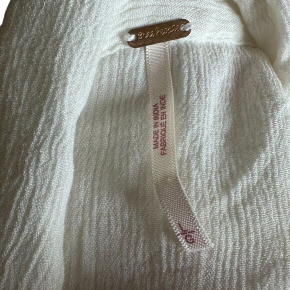 Free People Katie Bird button down top L Large white - Picture 7 of 9